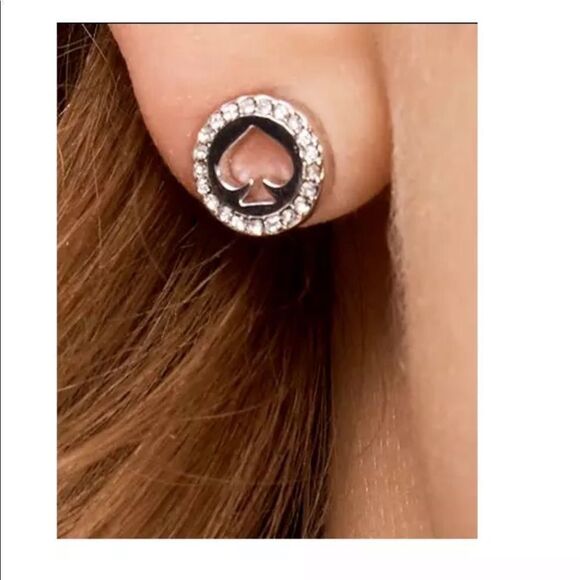 🆕KATE SPADE Spot the Spade Silver Stud Earrings A1 - Picture 4 of 6